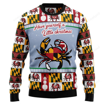 FUNSTUFFPRINT Maryland Symbols Ugly Christmas Sweater for men and women Ugly Sweater