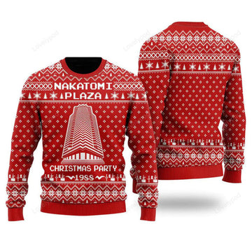 FUNSTUFFPRINT Nakatomi Plaza 1988 Ugly Christmas Sweater Men & Women Ugly Sweater