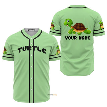 Custom Name Love Cute Turtle - Personalized Baseball Jersey