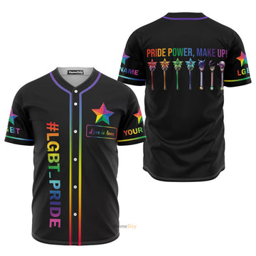 Custom Name LGBT Pride Power - Personalized Baseball Jersey
