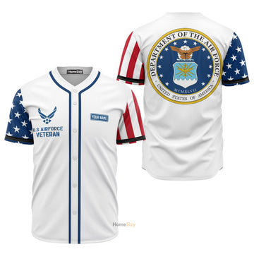 Custom Name US Airforce Veteran - Personalized Baseball Jersey