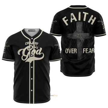 Jesus Faith Over Fear - Baseball Jersey