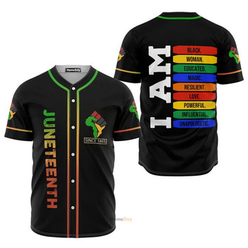 Juneteenth Since 1865 I Am Black Women Magic - Baseball Jersey
