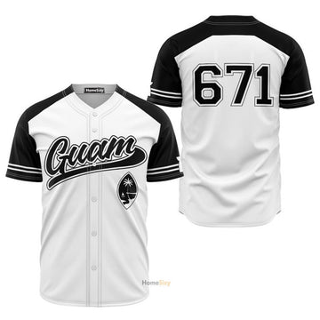 Guam Black and White - Baseball Jersey