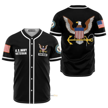 Custom Name Us Navy Veteran - Personalized Baseball Jersey
