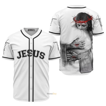 Jesus Hug White - Baseball Jersey
