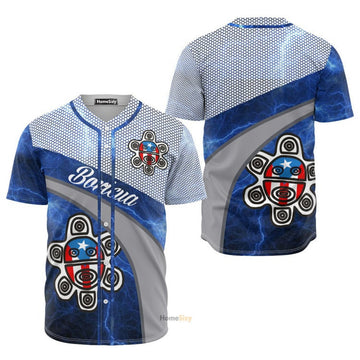 Puerto Rico Boricua Blue - Personalized Baseball Jersey