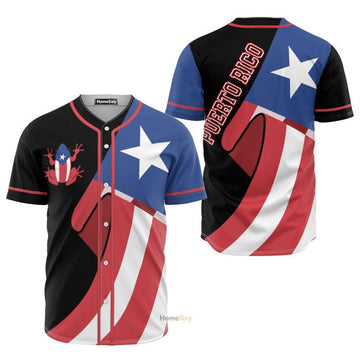 Puerto Rico Coqui Flag - Baseball Jersey