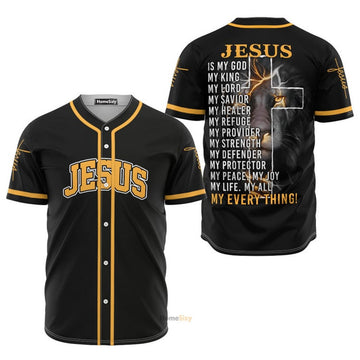Jesus Is My God, My Life, My Everything - Baseball Jersey