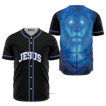 Amazing Jesus Lion Ling Blue Black - Baseball Jersey