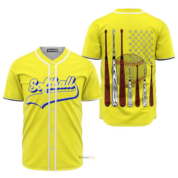 Softball Yellow - Personalized Baseball Jersey