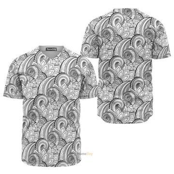 Zentangle Flower Pattern - Baseball Jersey