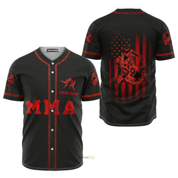 Custom Name MMA Mixed Martial Arts - Personalized Baseball Jersey
