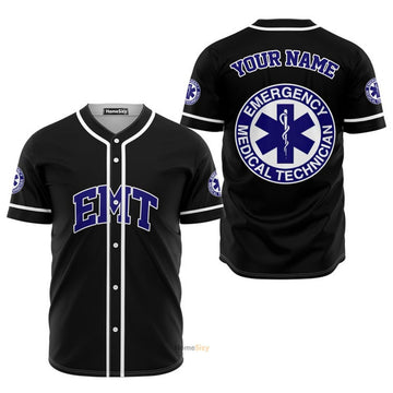 Custom Name EMT Emergency Medical Technicians - Personalized Baseball Jersey