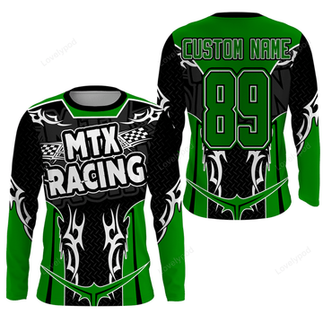 FUNSTUFFPRINT Custom MTX Racing Jersey Motorcycle Dirt Bike Motocross Off-Road Riders Racewear 3D Long Sleeve T-Shirt