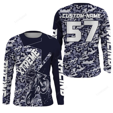 FUNSTUFFPRINT Custom Camo Motocross jersey Motocross, custom off-road racing motorcycle 3D Long Sleeve T-Shirt