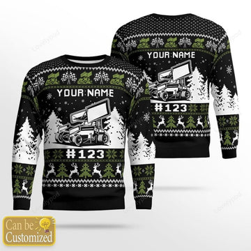 FUNSTUFFPRINT Personalized dirt track racing Ugly Christmas Sweater, Christmas Gift Sweatshirt, Gift Man Women, Kid, racing Gifts Ugly Sweater