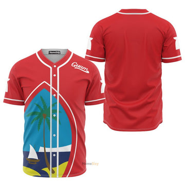 Guam Seal Red - Baseball Jersey