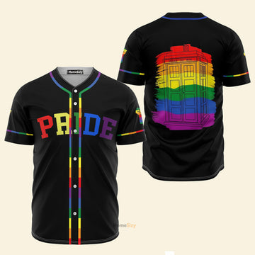 LGBT Pride Police Box - Baseball Jersey