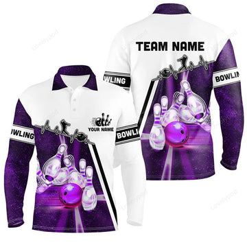 FUNSTUFFPRINT Black bowling camo Men polo bowling shirts, Custom American flag patriotic bowling team league jerseys-SLSPS-10092
