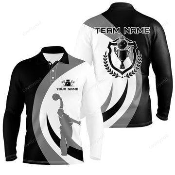 FUNSTUFFPRINT Black retro Men Bowling Polo Shirts, Custom vintage camo American flag team Ladies Bowlers Jerseys-SLSPS-10100