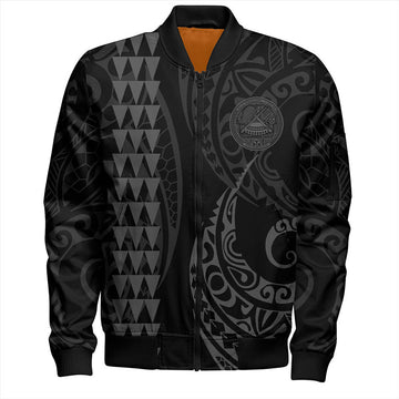 FUNSTUFFPRINT American Samoa Bomber Jacket Kakau Style 3D Bomber Jacket