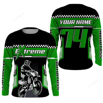 FUNSTUFFPRINT Custom Motocross jersey personalized extreme dirt bike youth men women MX racing 3D Long Sleeve T-Shirt