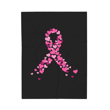 FUNSTUFFPRINT Breast Cancer Support Velveteen Plush Blanket