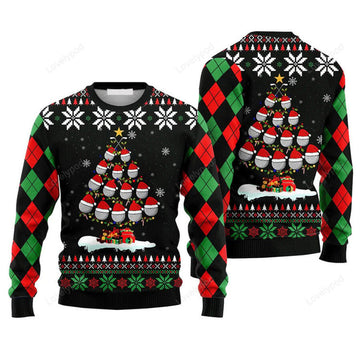 FUNSTUFFPRINT Golf Christmas Tree Snow Sweater, Ugly Sweater For Men & Women, Perfect Outfit For Christmas New Year Autumn Winter Ugly Sweater