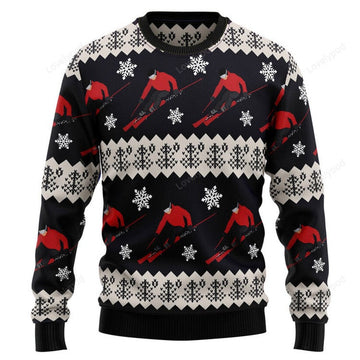 FUNSTUFFPRINT Skiing Christmas Ugly Christmas Sweater, Christmas sweatshirts, Christmas gift Ugly Sweater