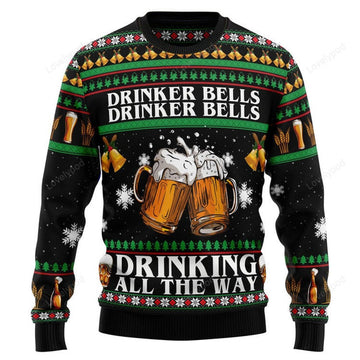 FUNSTUFFPRINT Drinker Bell Ugly Christmas Sweater, Christmas sweatshirt, Christmas gift Ugly Sweater