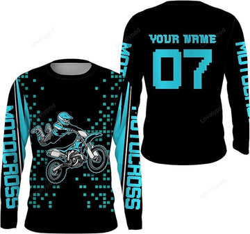 FUNSTUFFPRINT Custom Motocross Jersey Kid Adult Dirt Bike Racing Shirt Off-Road Motorcycle Riders 3D Long Sleeve T-Shirt