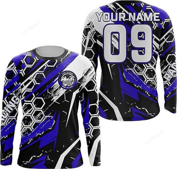FUNSTUFFPRINT Custom Dirt Bike Jersey Men Women, Motocross Off-Road Long Sleeve MX Racing Shirt 3D Long Sleeve T-Shirt