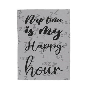 FUNSTUFFPRINT Naptime is My Happy Hour Velveteen Plush Blanket