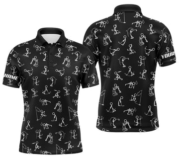 Custom Golf Men Polo Shirt, Custom Name funny Golf Pattern Wear Apparel - Personalized Sports Gift For Men, Husband, Boyfriend, Golf Lovers