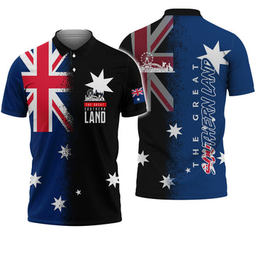 FUNSTUFFPRINT The Great Southern Land 3D Polo Shirt 163