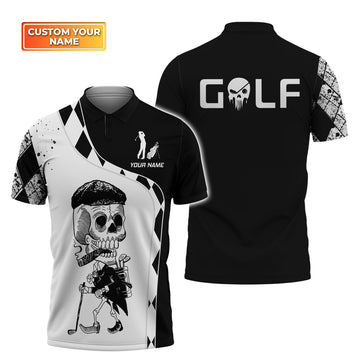 FUNSTUFFPRINT Golf Personalized Name 3D Polo Shirt