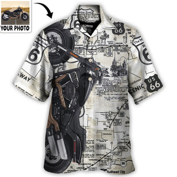 Motorcycle Biker Happy Ride No Road Is To Long Custom Photo - Hawaiian Shirt