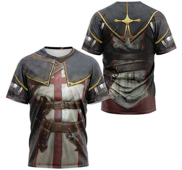 FUNSTUFFPRINT Personalized T-Shirt, Hoodie - Armor Rytieri Knights Templar Costume 3D T-shirt