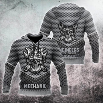 FUNSTUFFPRINT Mechanic Skull 3D Hoodie For Men 3D Hoodie and Zip Hoodie