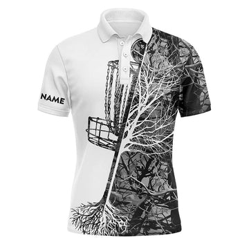 Custom Disc Golf Men Polo Shirt, Custom Name Pink Camo Disc Golf Basket Apparel - Personalized Sports Gift For Men, Husband, Boyfriend, Golf Lover