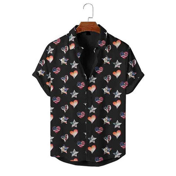 Personalized Flag Pattern Holiday Short Sleeve Shirt, 4th of july hawaiian shirt