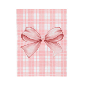 FUNSTUFFPRINT Plush Blanket - Pink Plaid 'You Are the Gift' Design