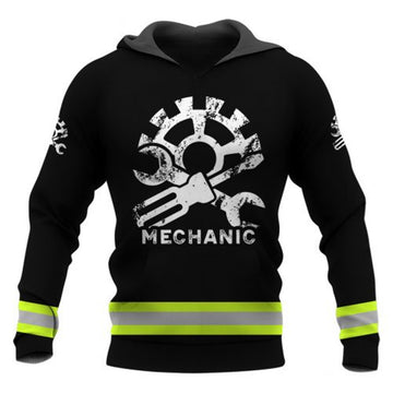 FUNSTUFFPRINT Personalized Mechanic 3D Hoodie American Flag Black 3D Hoodie and Zip Hoodie