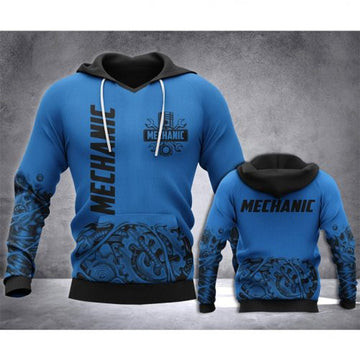 FUNSTUFFPRINT Mechanic 3D Hoodie Blue 3D Hoodie 3D Hoodie and Zip Hoodie