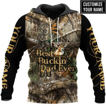 FUNSTUFFPRINTPersonalized Dad 3D Hoodie Best Buckin Dad Ever 3D Hoodie and Zip Hoodie