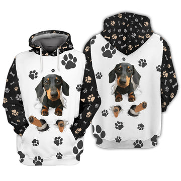 FUNSTUFFPRINT Lovely Dachshund 3D Hoodie and Zip Hoodie