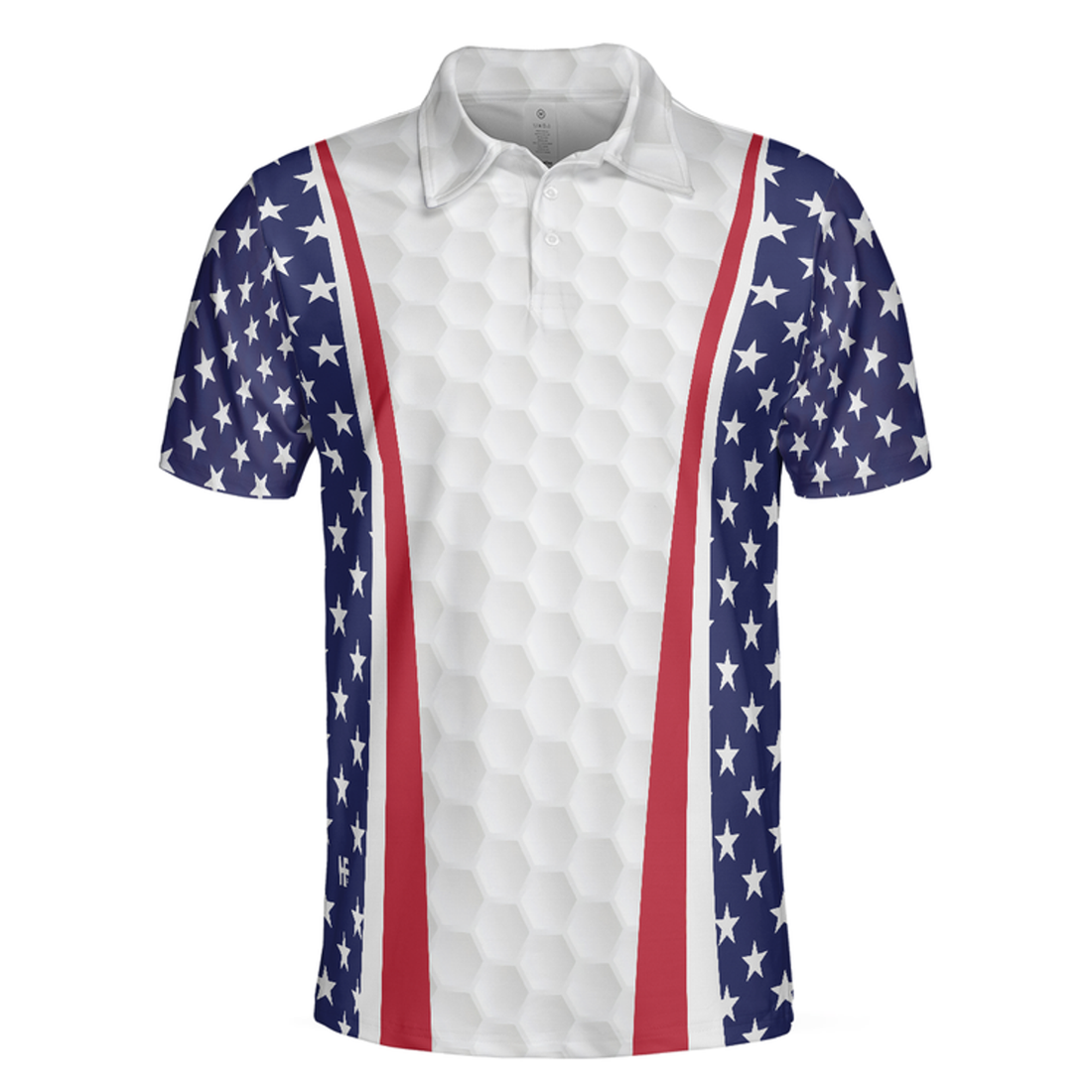 Personalized Patriotic Golf Texture Short Sleeve Skull USA Flag Golf Men Polo Shirt