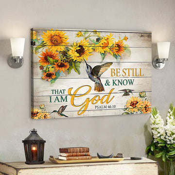 Jesus Canvas - Scripture Canvas - Bible Verse Wall Art Canvas - Be Still And Know That I Am God Canvas Poster