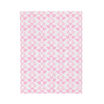 FUNSTUFFPRINT Pink Love Birds Valentine Plush Blanket